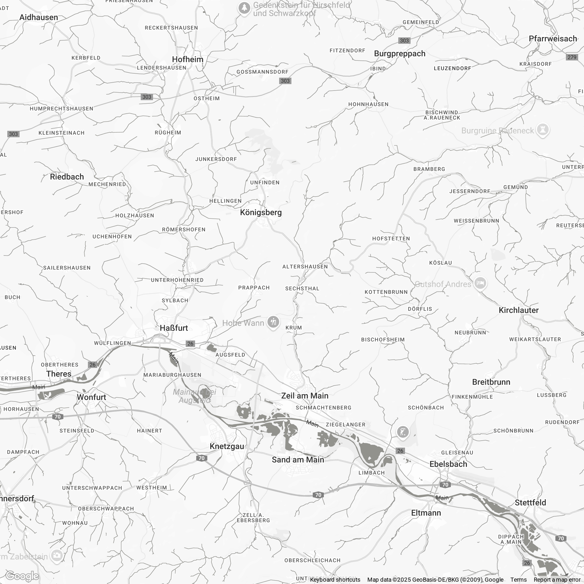 Haßberge Landkarte Simple Karte der Haßberge